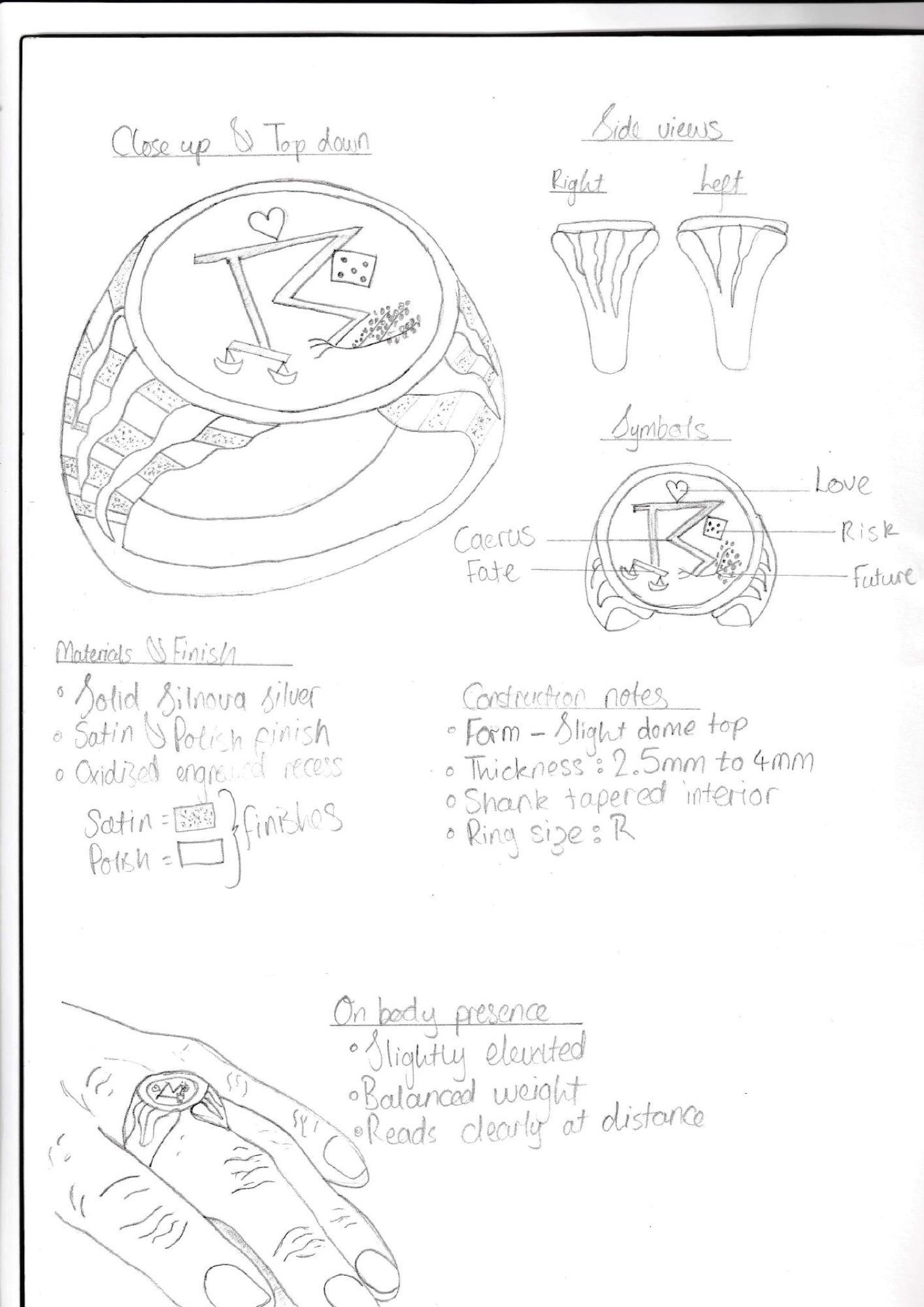 Kairo wedding ring concept with dice, heart and laurel wreath